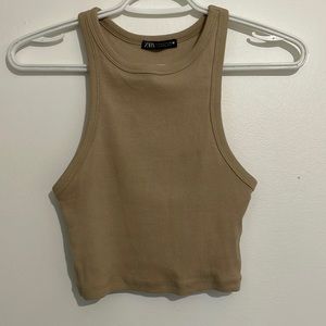 Tan Zara Cropped tank top